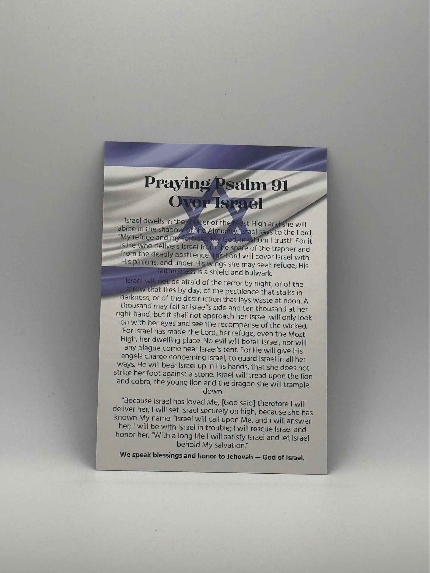 Psalm 91 Israel Prayer Cards