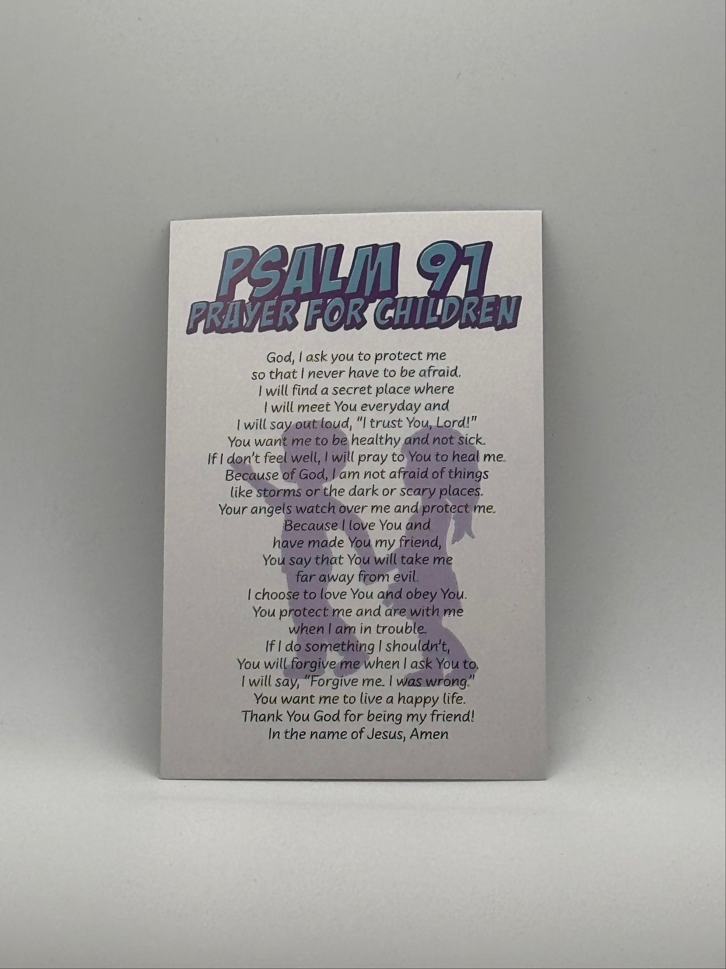 Psalm 91 Prayer Card for Children